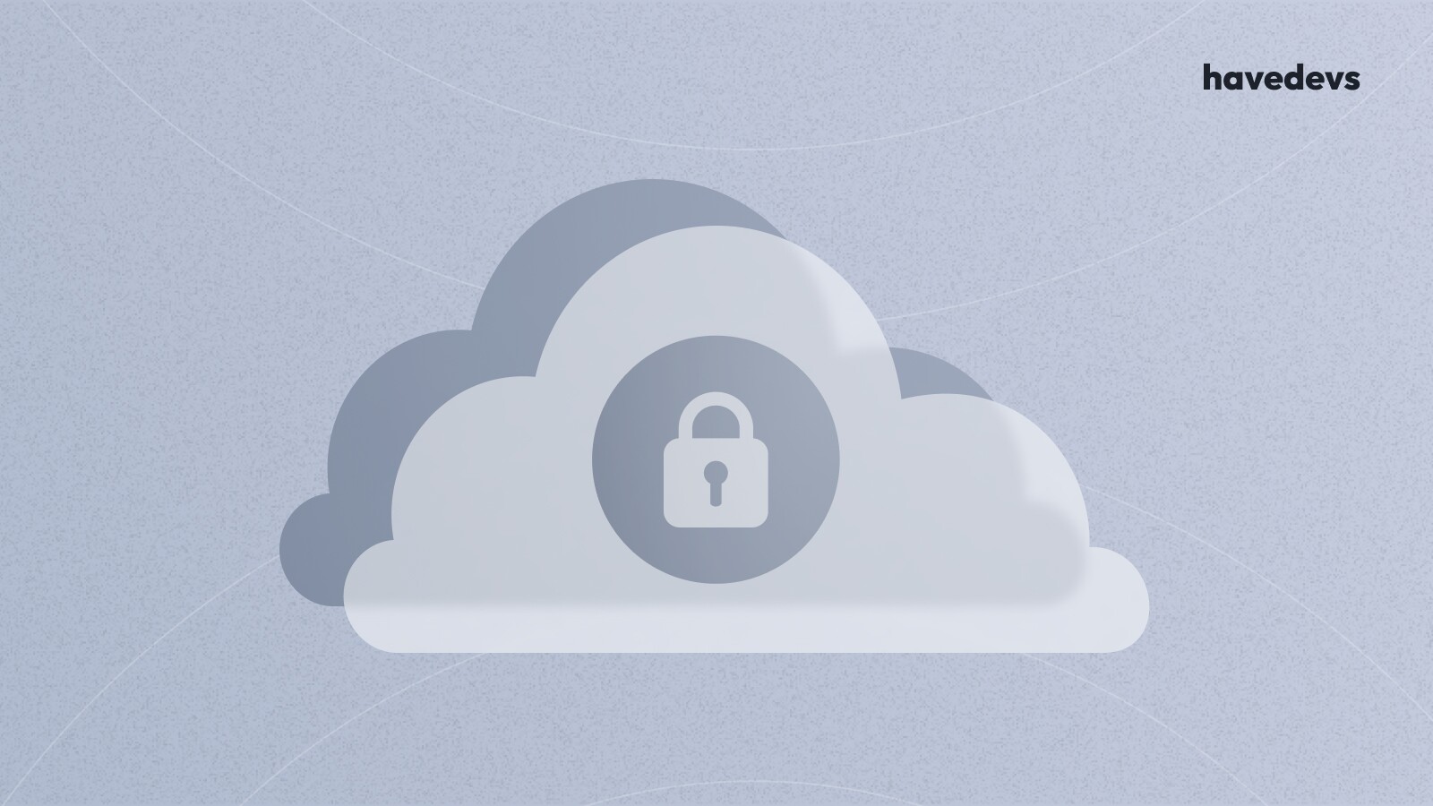 Illustration of a cloud with a padlock icon, representing Havedevs' secure cloud solutions.